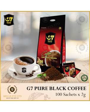 PURE BLACK - G7 Instant Coffee - TN LEGEND - BAG 100 sachets x 2g (200g) Kopi O kosong